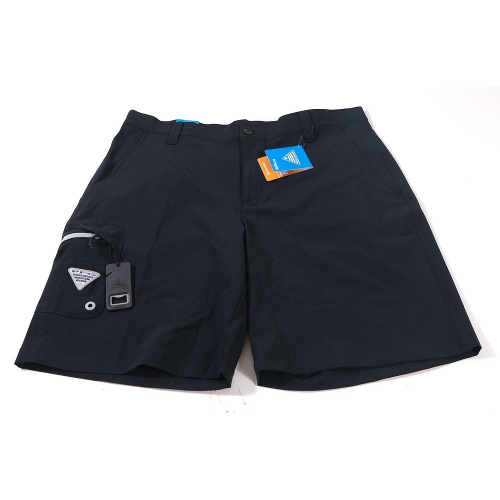 Columbia Shorts Mens 38 Black PFG Performance Fishing Gear Omni-Shield FM2359